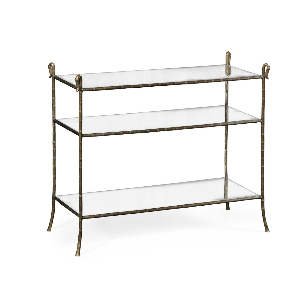 William Yeoward | Grotto Three Tier Console English Antique Brass
