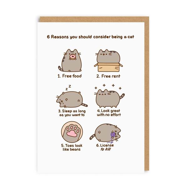 Pusheen Reasons You Should Consider Being A Cat Greeting Card