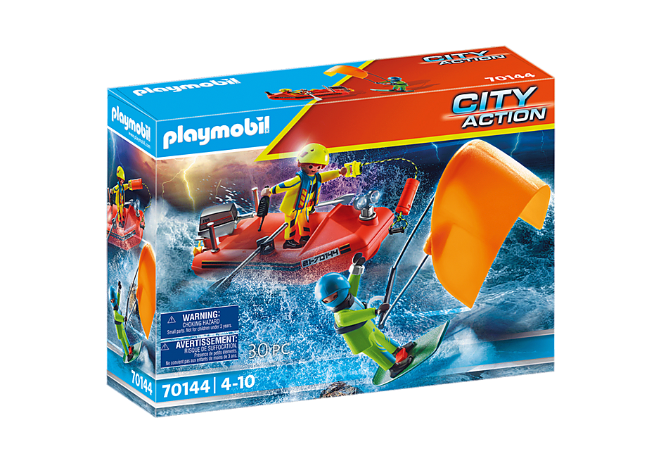 Playmobil - Sea Rescue: Kitesurfer rescue with boat (70144)