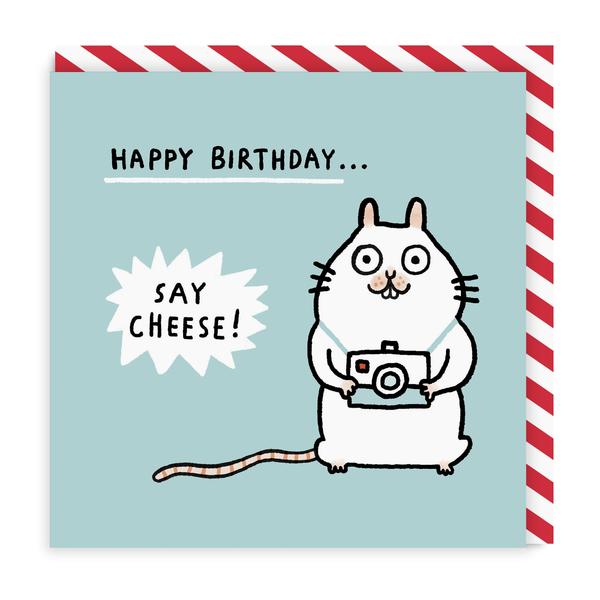 Say Cheese! Happy Birthday! Square Greeting Card