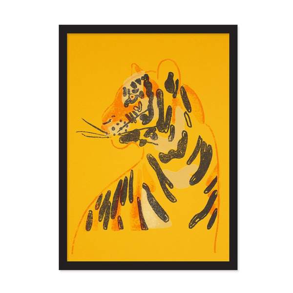 Neon Tiger Riso Print A4