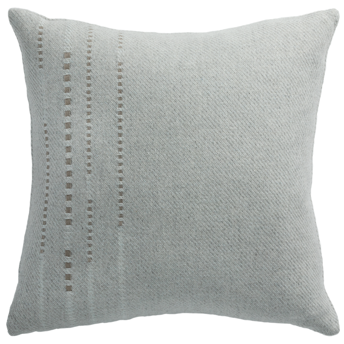 de Le Cuona | Cashmere Wool Twill Cushion With Vertical Detail Light Grey