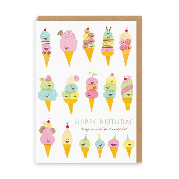Happy Ice Creams Birthday Greeting Card