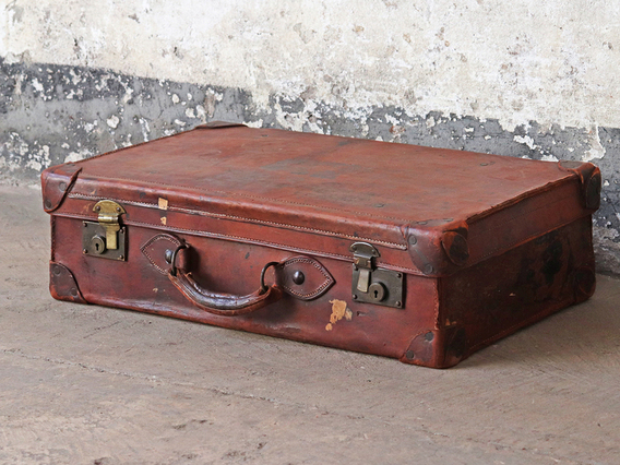 Brown Vintage Leather Suitcase Brown