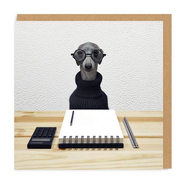 Dora The Office Dog Square Greeting Card