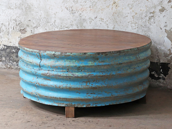 Metal Upcycled Coffee Table - Blue Blue