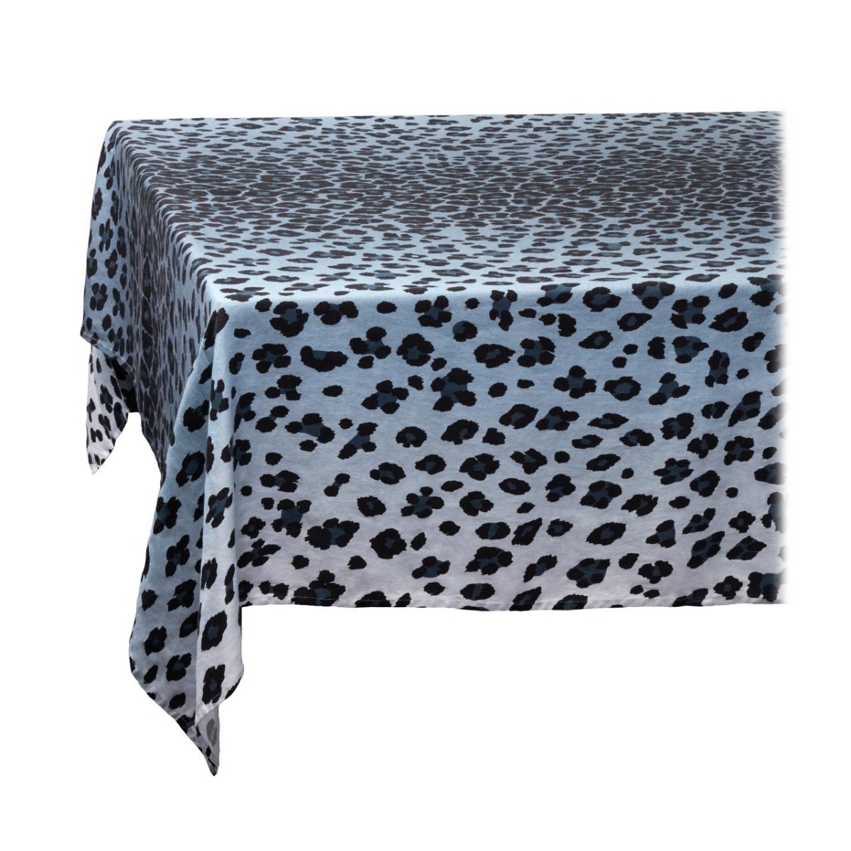 L'Objet I Linen Sateen Tablecloth I Medium I Leopard - Blue