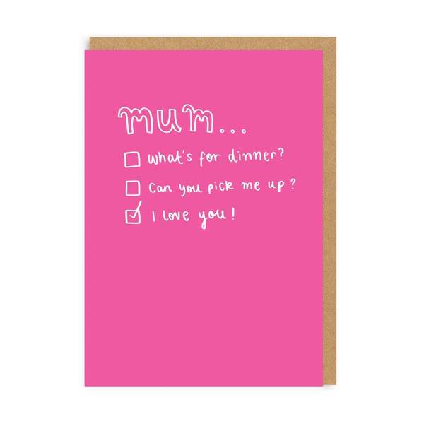 Mum Tick Box Greeting Card