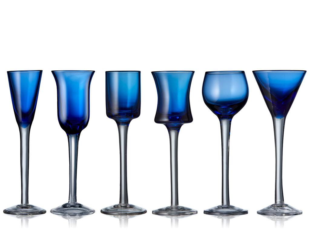 Lyngby Glas - Snaps Glass 6 pcs - Blue (12261)