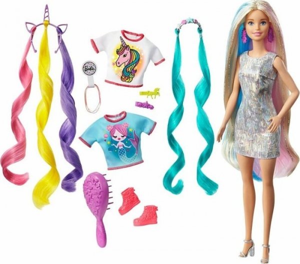 Barbie - Fantasy Hair Doll with Mermaid & Unicorn Looks (GHN04)