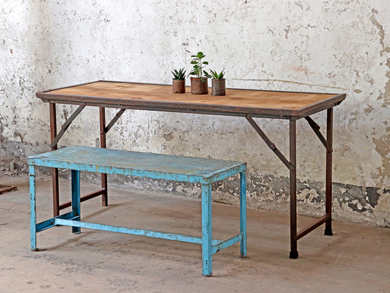 Vintage Folding Table - Natural Natural