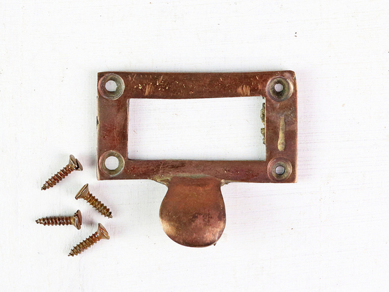 Vintage Style Brass Drawer Handle Name Plate Small
