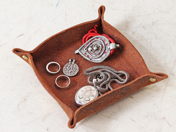 Leather Valet Tray - Small