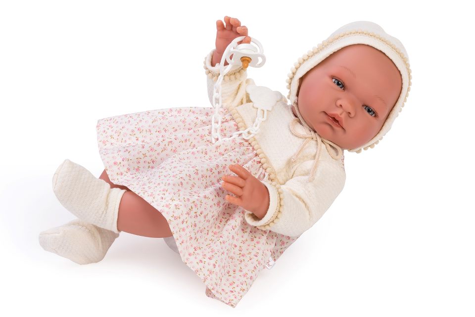 Asi dolls - Maria doll in dress with small flowers, 43 cm