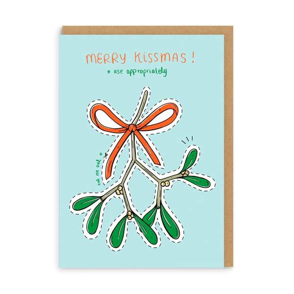 Merry 'Kissmas' Mistletoe Christmas Card