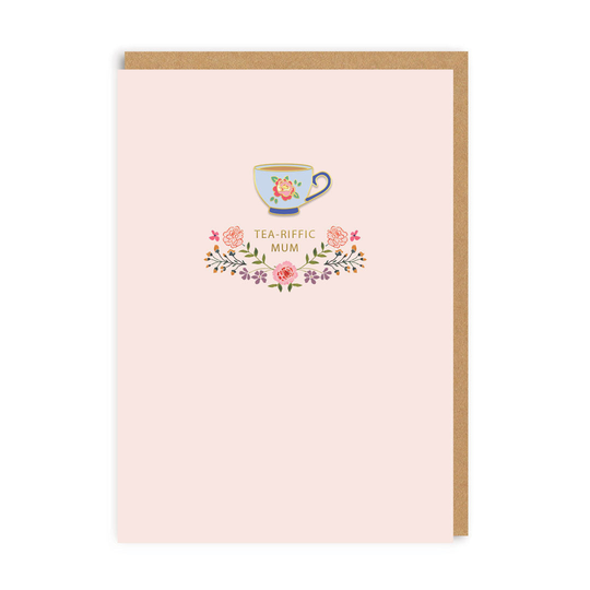 Tea-riffic Mum Enamel Pin Greeting card