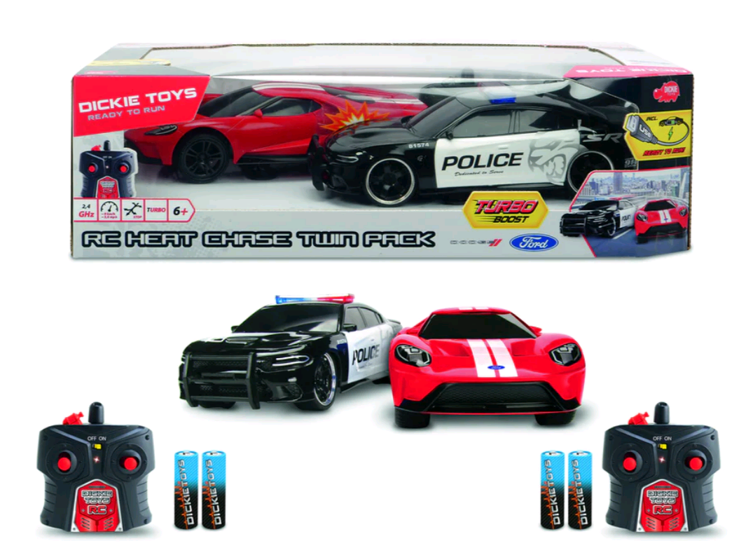 Jada - R/C Twin Pack - 2015 Dodge Challenger & 2017 Ford GT 2.4GHz (251109002)