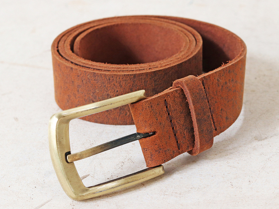 Brown Leather Belt - Large - 39-45in