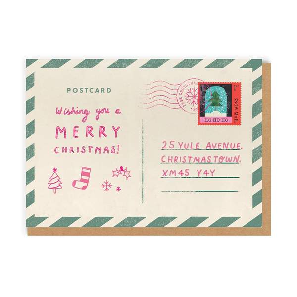 Merry Christmas Postcard Christmas Card