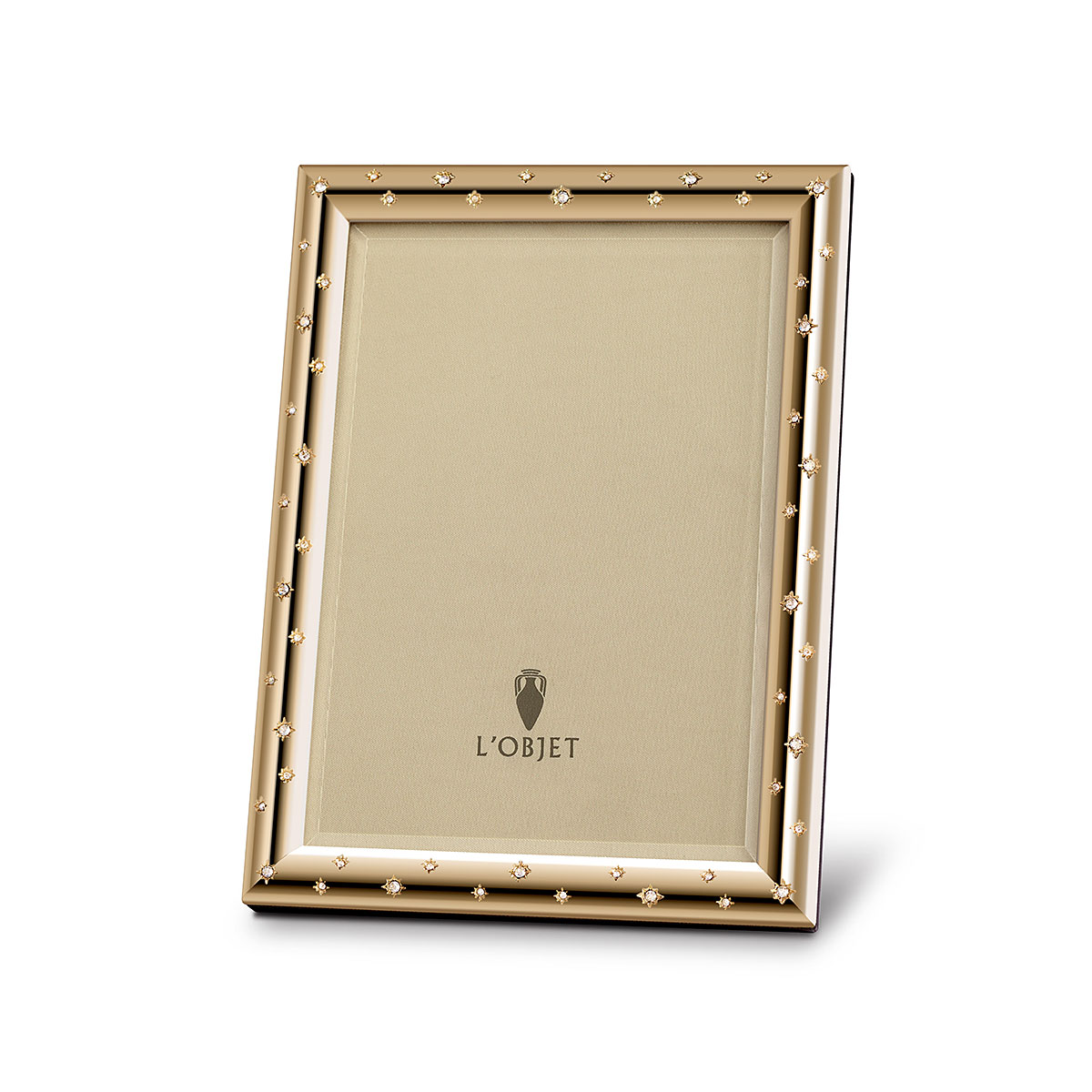 L'Objet I Stars Frame Large Gold White Crystals