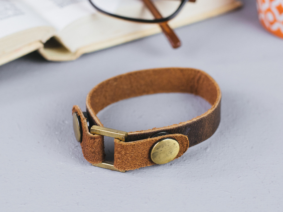 Leather Bracelet Small Brown
