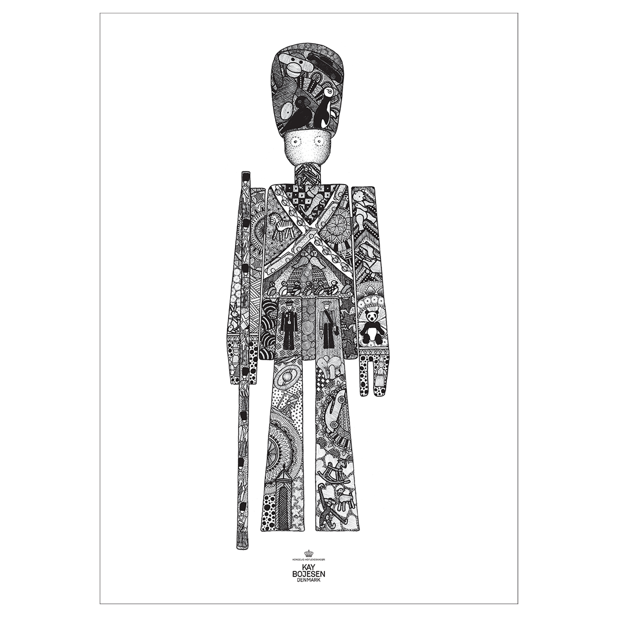 Kay Bojesen - Garder Poster 50 x 70 cm - Black/White (39489)