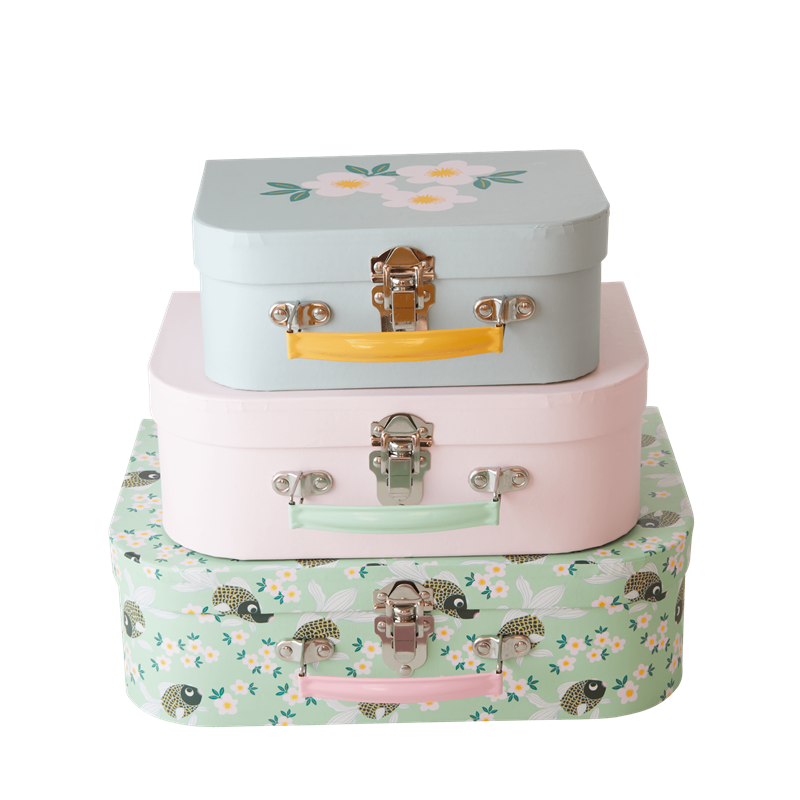 Rice - Cardboard Suitcase Set of 3 - Goldfish Print
