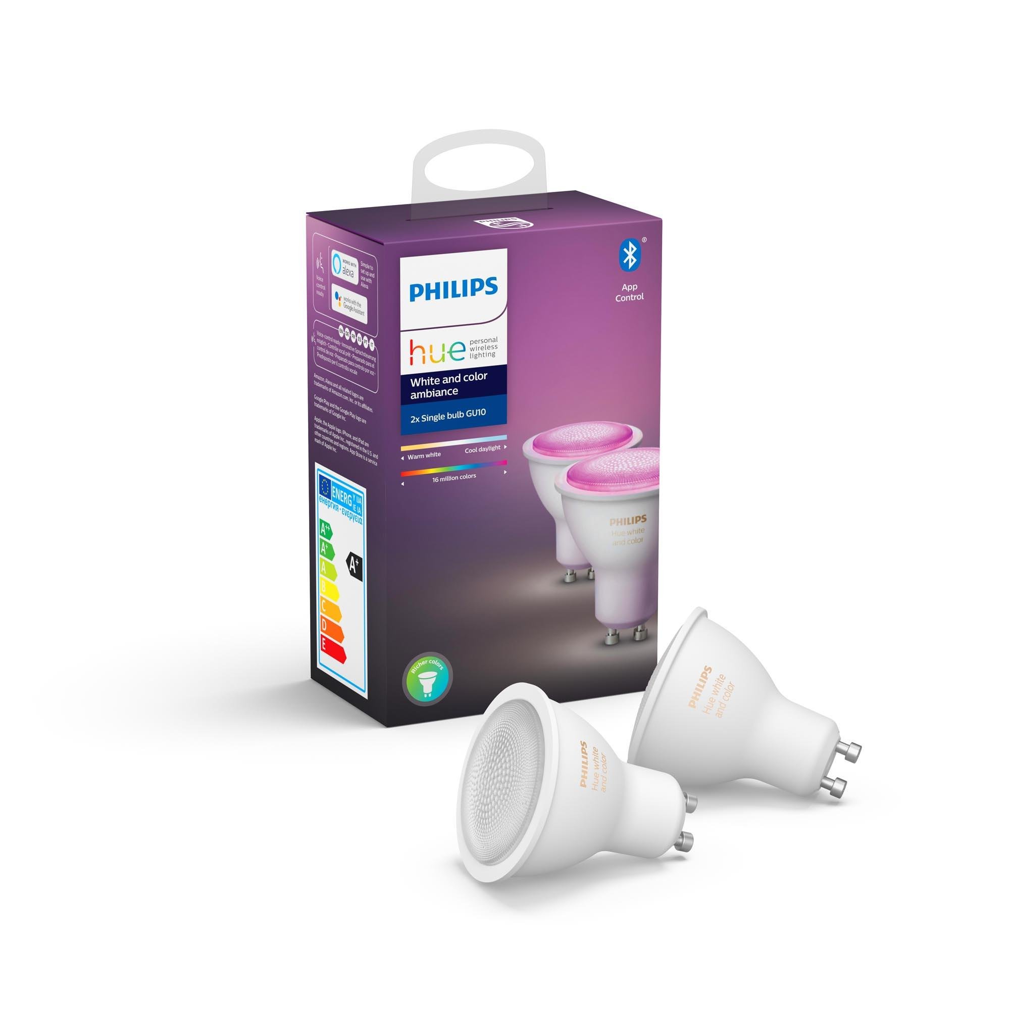 Philips Hue - GU10 2-Pack - White & Color Ambiance - Bluetooth