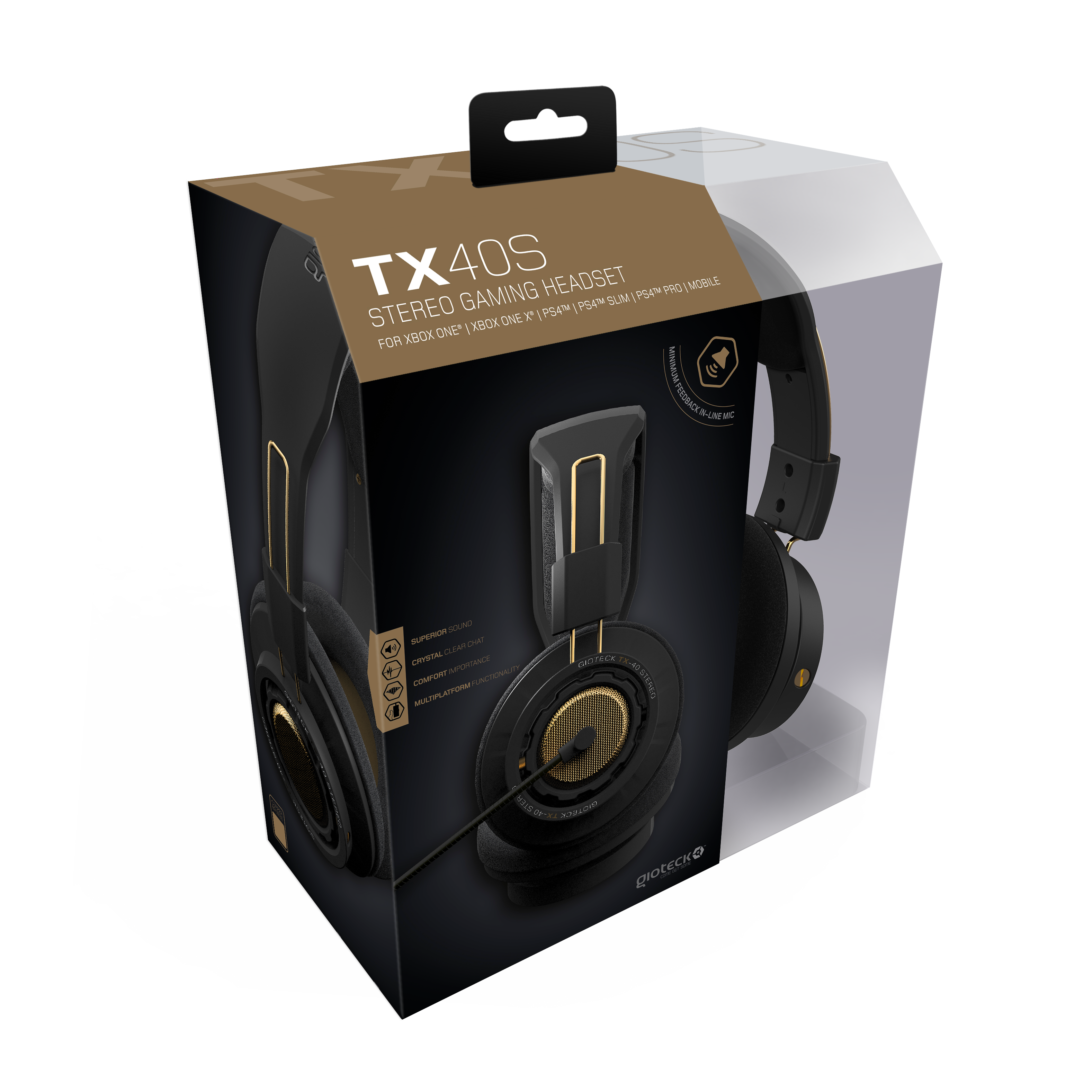 Gioteck TX-40 S Wired Stereo Gaming Headset (Black/Bronze)
