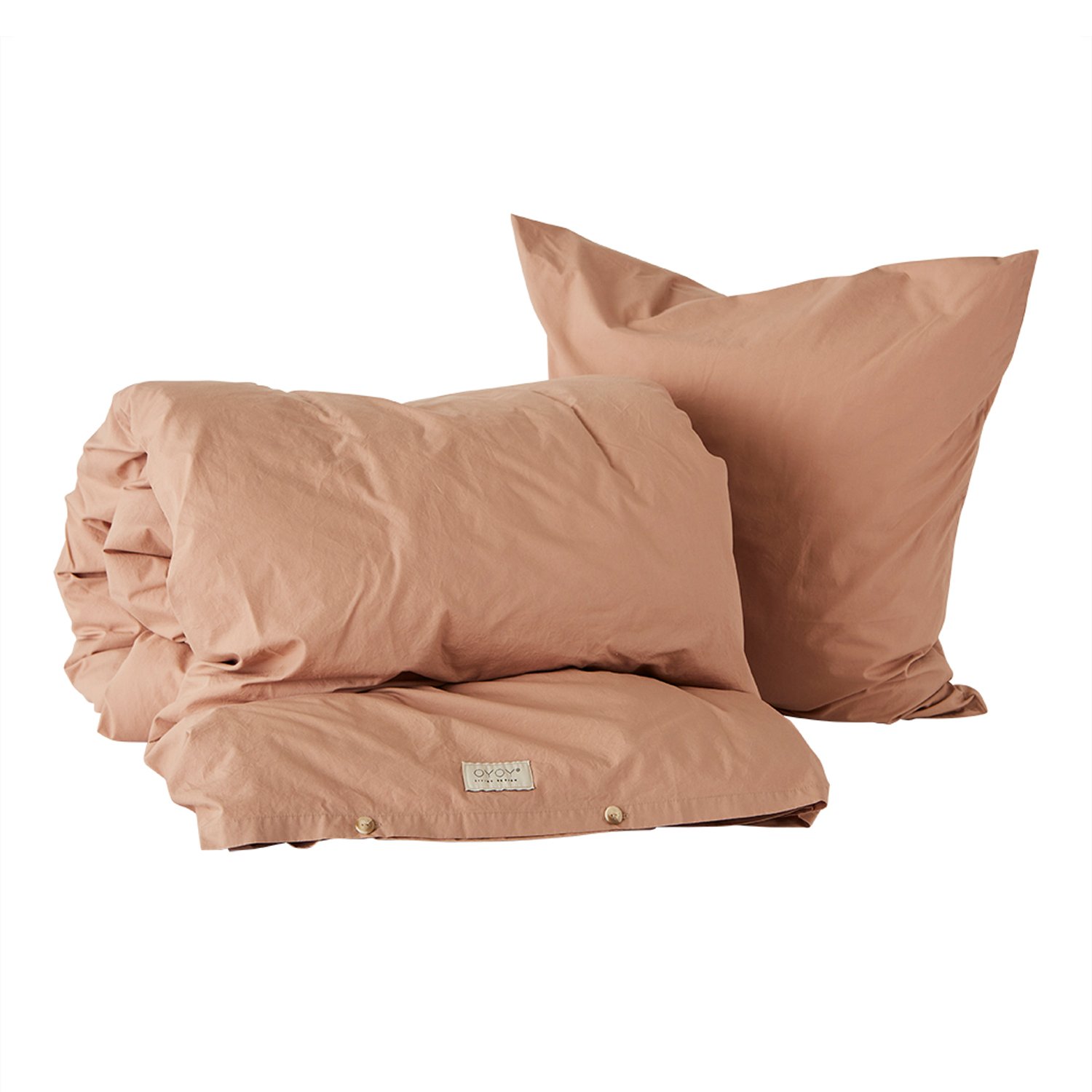 OYOY Living - Nuku Organic Bedding - 140 x 200 - Dark Powder
