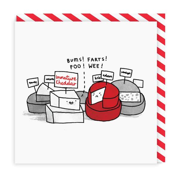 Immature Cheese Square Greeting Card