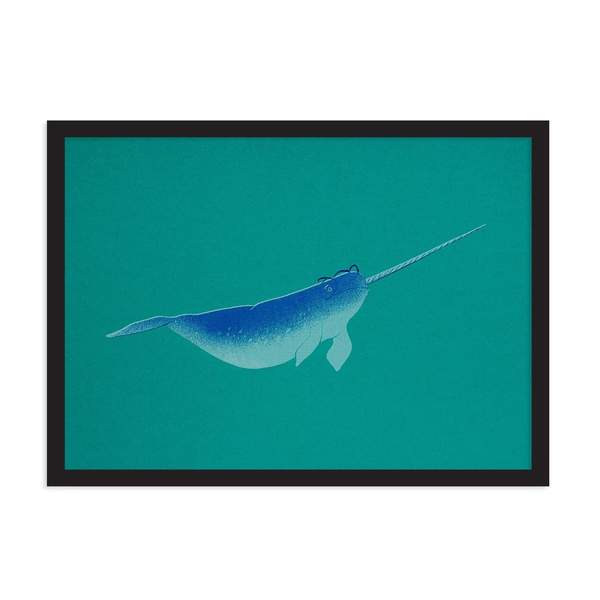 A4 Narwhal Riso Print