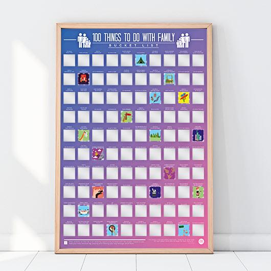 100 Thing To Do With Family Scratch Poster