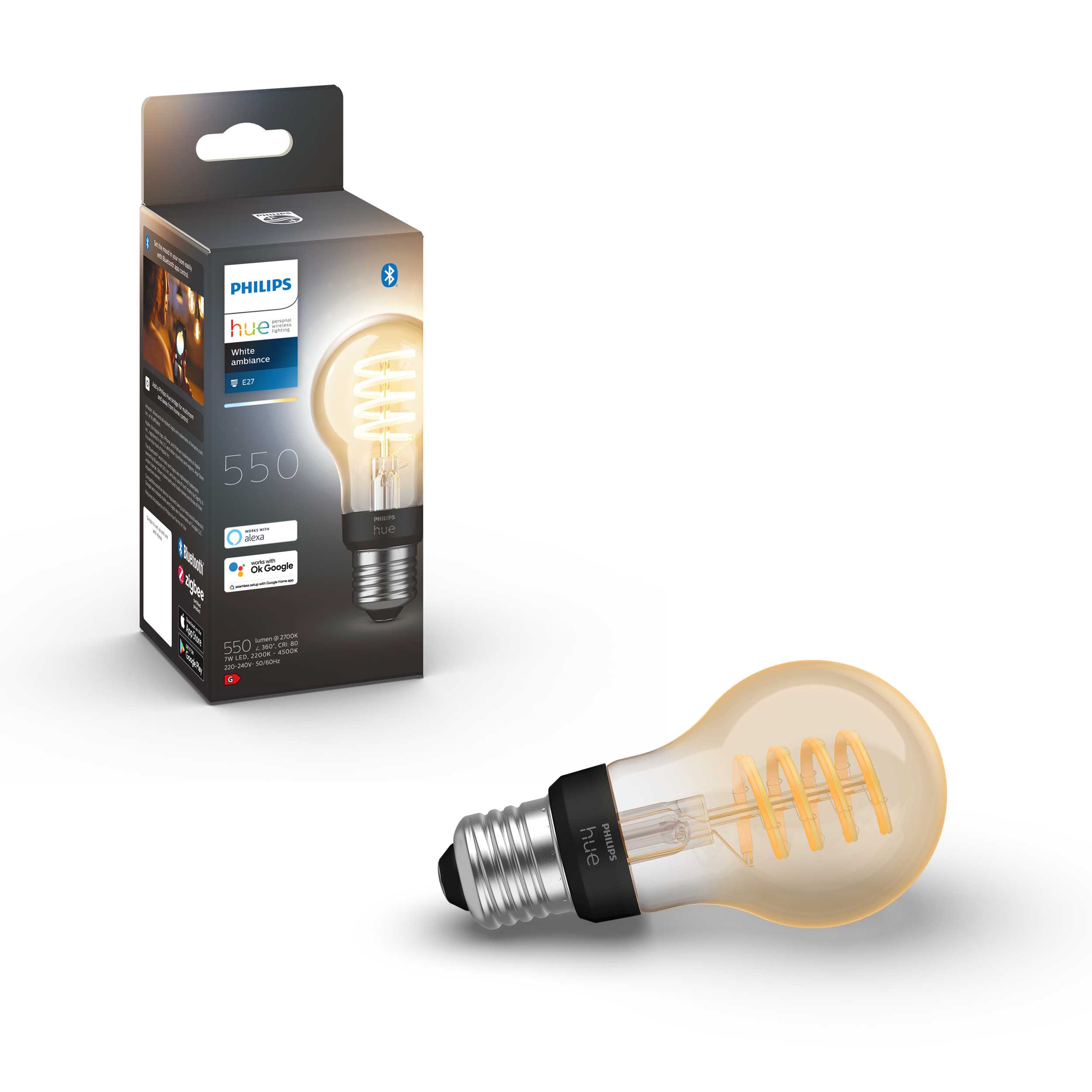 Philips Hue - E27 Filament A60 - White Ambiance