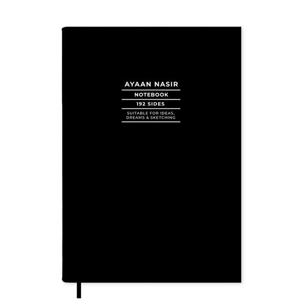 Black Notebook A5 - Personalised