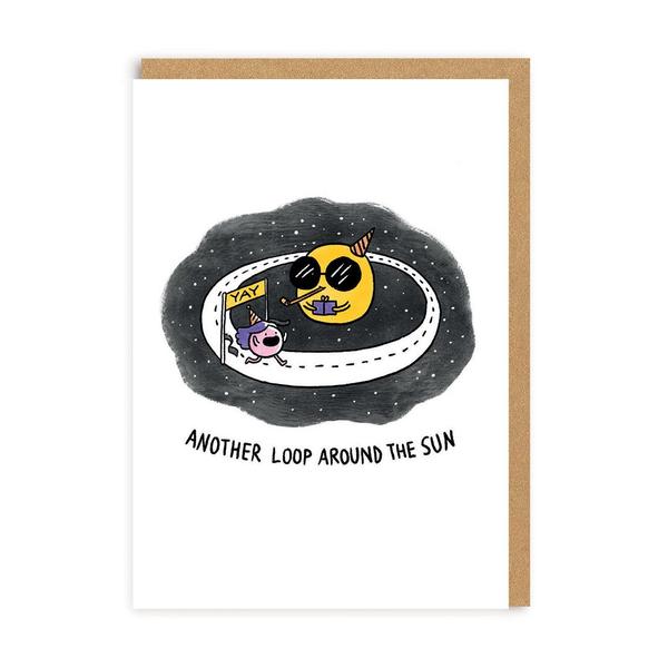 Another Loop Around The Sun Birthday Greeting Card