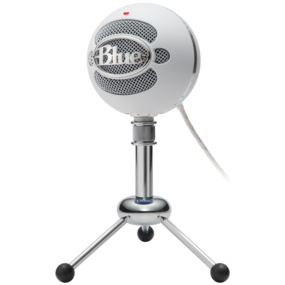Blue - Microphone Snowball Textured White