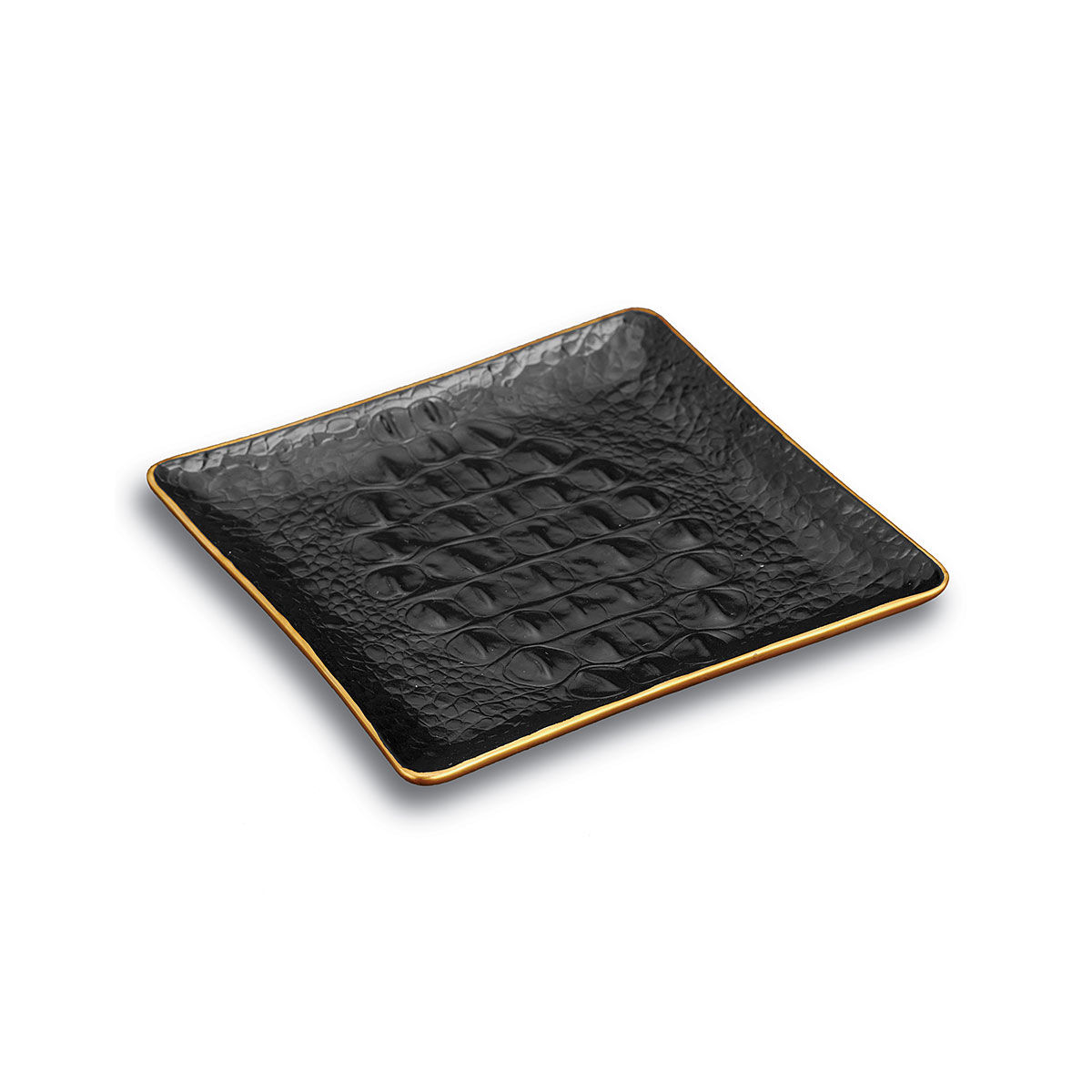 L'Objet I Crocodile Square Tray Gold