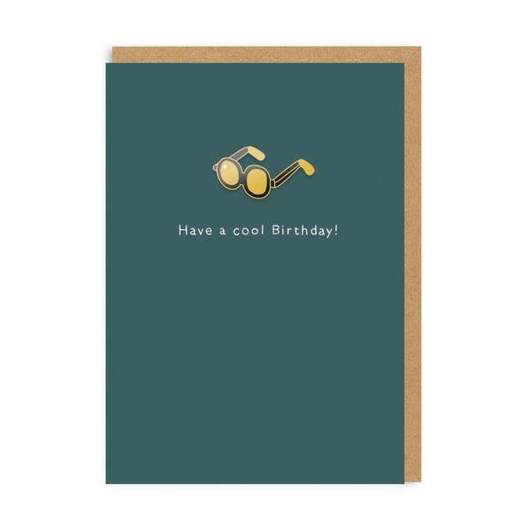 Cool Birthday Enamel Pin Greeting Card