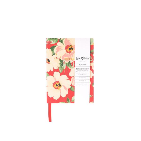 OUTLET Autumn Red Floral Clothbound Notebook A6