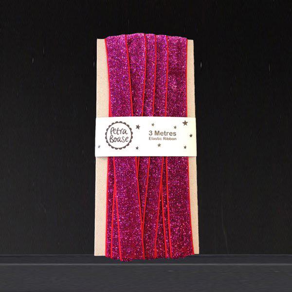 Pink Glitter Elastic Ribbon 3M