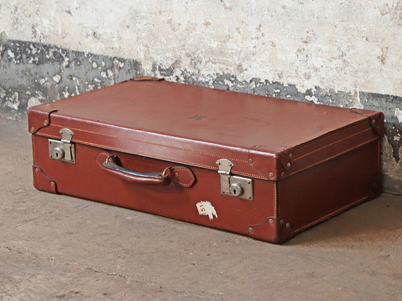 Vintage Leather Suitcase Brown