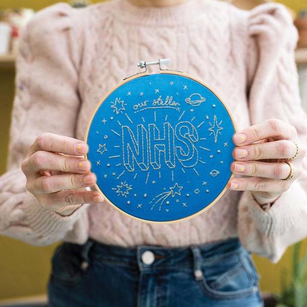Our Stellar NHS Blue Embroidery Hoop Kit