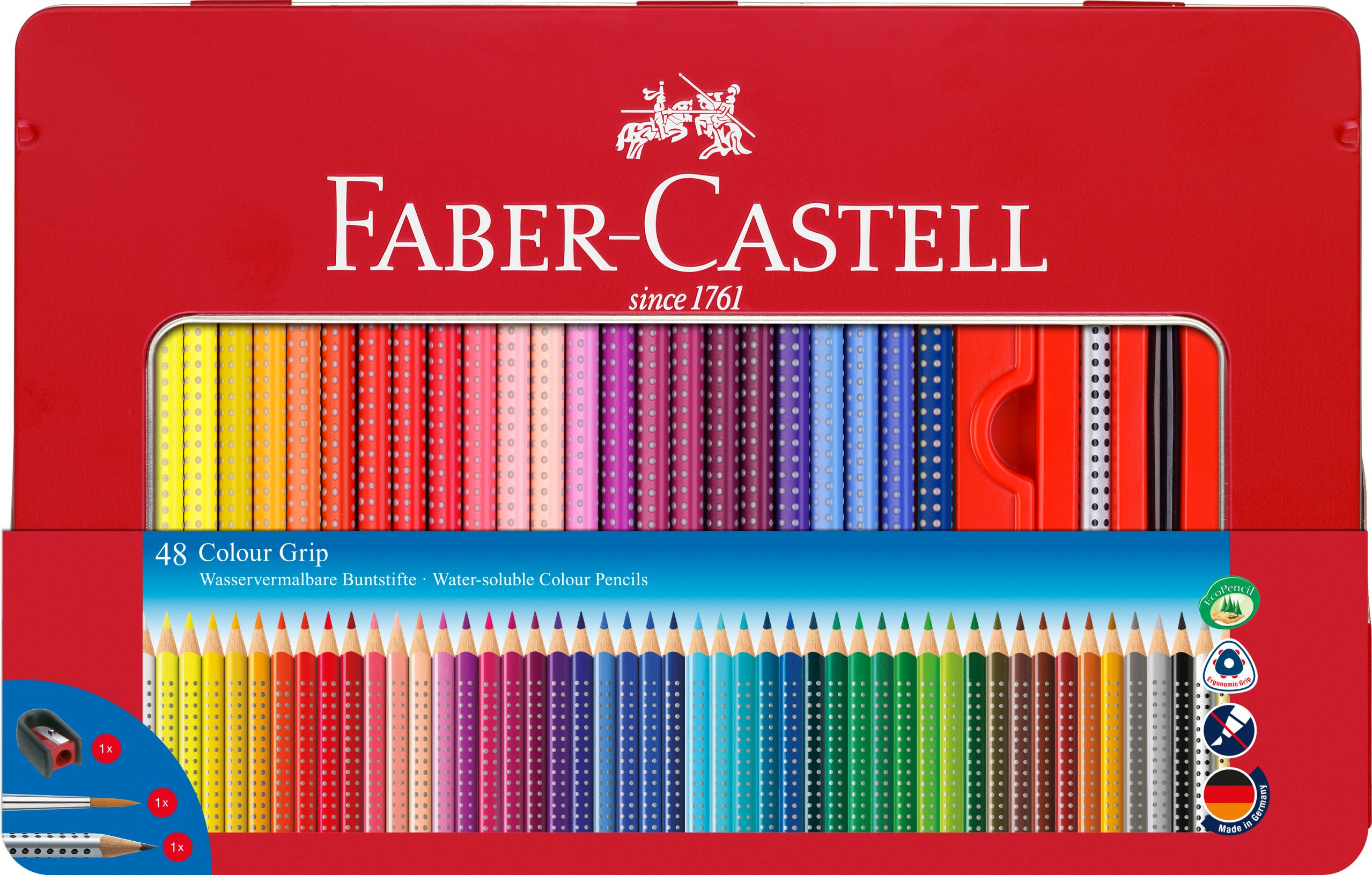 Faber-Castell - Colour Pencils - Metal Tin with Accessories - 48 pcs. (112448)