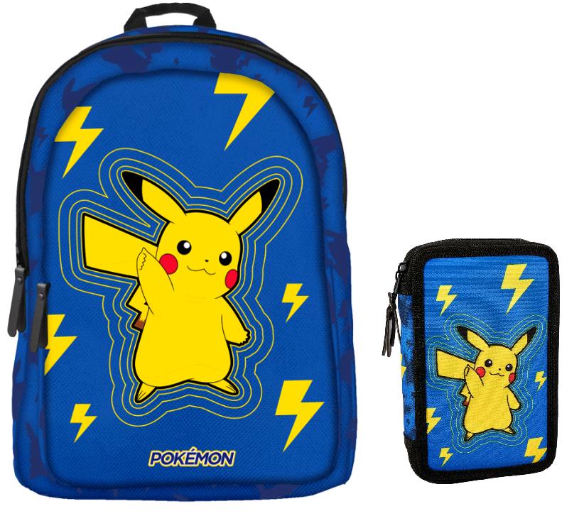 Pokemon - Backpack + Pencil Caser - Light Bolt