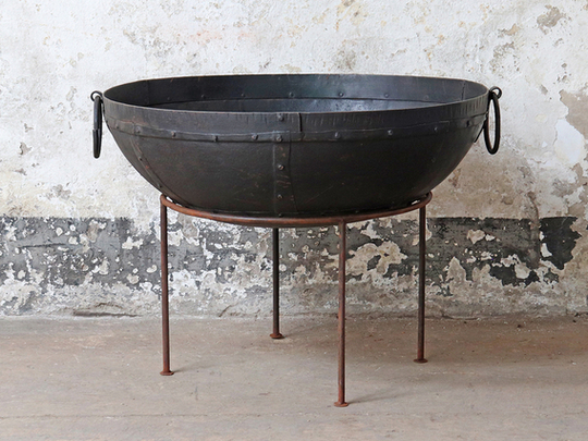 Traditional Metal Kadai Fire Bowl - Extra Large Black