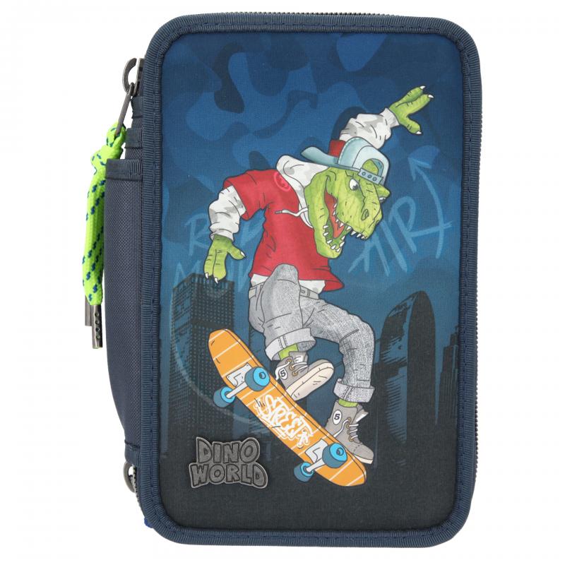 Dino World - Trippel Pencil Case - Skating T-Rex (0411110)
