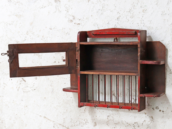 Rustic Red Wall Cabinet Red