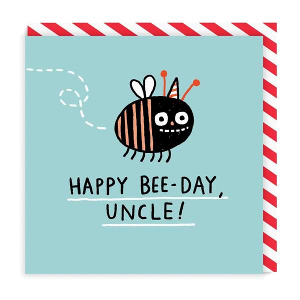 Uncle Bee Day Square Birthday Greeting Card