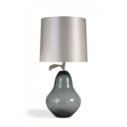 Porta Romana I Pear Lamp I Charcoal With Very Decayed Silver